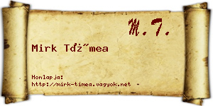 Mirk Tímea névjegykártya